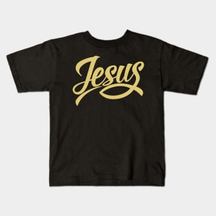 Lettering Jesus with the sign of the fish. Kids T-Shirt